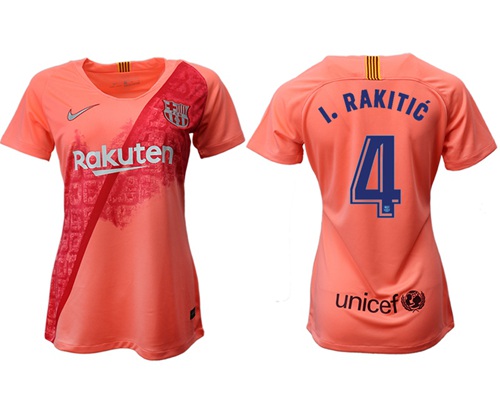 Women's Barcelona #4 I.Rakitic Third Soccer Club Jersey